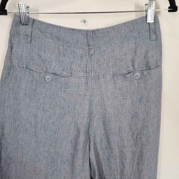 Poetry High-twist délavé linen TAPERED TROUSERS in Soft Denim - Size US 4 - Picture 5 of 9